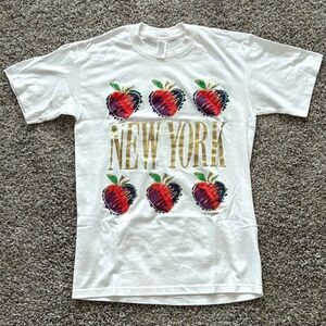Single Stitch Vintage NEW YORK T-Shirt Apple Tourist 1990 Pink Purple Gold NEW